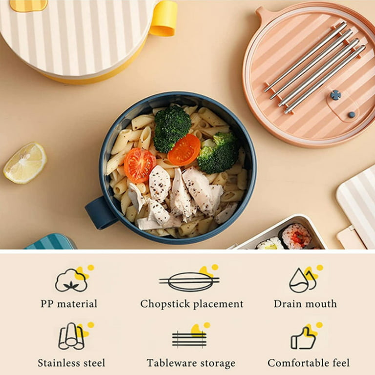Whitenesser Ceramic Noodle Soup Bowl with Lid, Japanese Style Microwavable  Ceramic Noodle/Soup Bowls Lid with and Handles (Yellow)