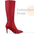 thumbnail image 4 of Unique Bargains Women's Side Zip-Up Pointed Toe Stiletto Heel Knee High Boots, 4 of 6