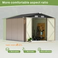 thumbnail image 4 of Patiowell 8' x 10' Outdoor Metal Storage Shed with Double Lockable Doors, for Backyard Garden Patio Lawn, Brown, 4 of 7