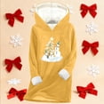 thumbnail image 5 of qelini Christmas Fleece Hoodies for Women Snowman Print Hooded Pullover Long Sleeve Tops Thermal Warm Clothes, 5 of 6