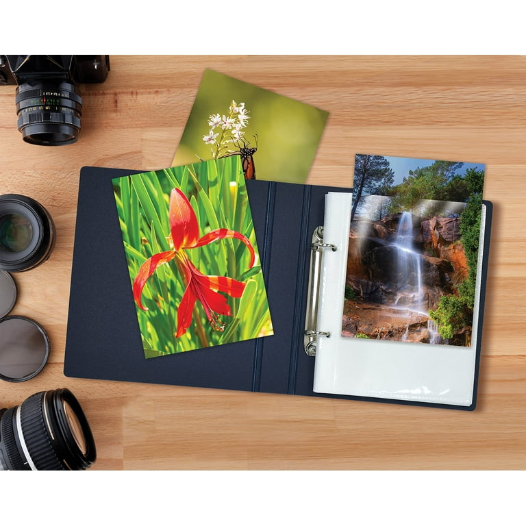 Photo Album for 5x7 Pictures, 2-Ring Mini Hard Cover Photo Binder