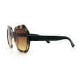 thumbnail image 6 of Womens Oversized Dimensional Thick Rectangle Retro Fashion Plastic Sunglasses [Tortoise - Brown], 6 of 7
