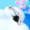 thumbnail image 3 of Valentines Day Gifts for Her Body Chain Devil Heart Belly Button Rings Navel Barbells Stud Body Piercing Gifts Clearance Birthday Gifts for Women, 3 of 7
