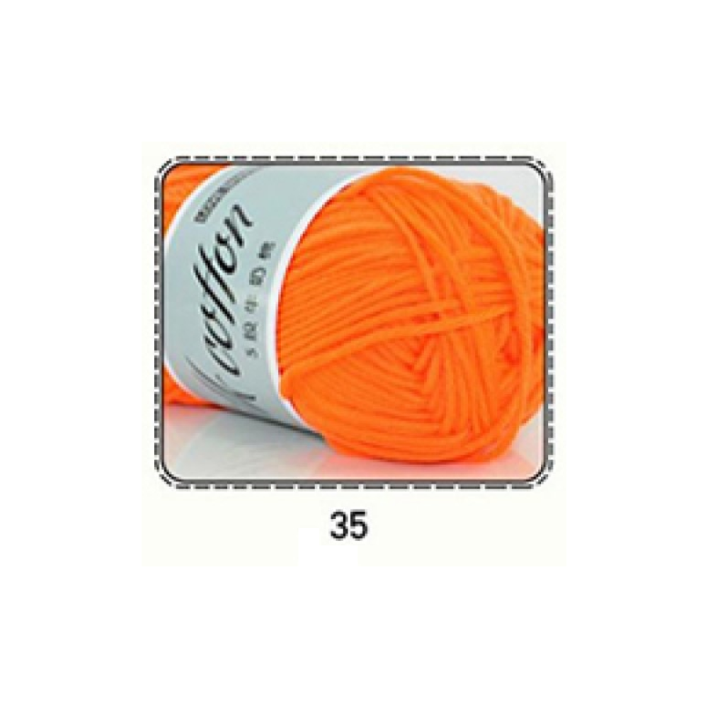 Milk Cotton Yarn 50g, for Crochet, Knitting, Yarn Arts - Orange, Size: 3