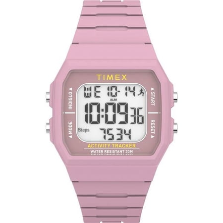 Timex Unisex Ironman Classic 40mm Watch - Pink Strap Digital Dial Pink Case