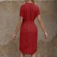 thumbnail image 4 of Sexy Vestido Casual para Mujeres, Cuello en V de Manga Corta de Color Sólido con Cinturón de Arco para la Moda, la Fiesta Y el Uso Casual, 4 of 9