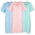 thumbnail image 2 of JEFFRICO 3 Pack House Dresses for Women with Pockets - Lightweight Breathable Short Sleeve Muumuu & Nightgowns - Snap Front Housecoat and Dusters for Women, 2 of 4