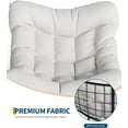 thumbnail image 3 of Outdoor Papasan Rocking Chair, Oversized Lounge Chair with Metal Frame, Patio Rattan Egg Rocker for Balcony Backyard Porch Bedroom, White, 3 of 7