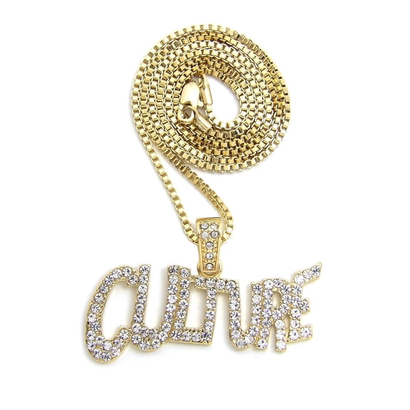 Stone Stud Wavy CULTURE Pendant with 2mm Box Chain Necklace, Gold-Tone, 27"