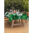 thumbnail image 4 of 60x102 Inch Outdoor Tablecloth with Umbrella Hole Zipper Rectangle St. Patrick's Day Rectangular Tablecloths Outside Waterproof Shamrock Gnomes Green Checkered Buffalo Patio Table Cover for Picnic, 4 of 8