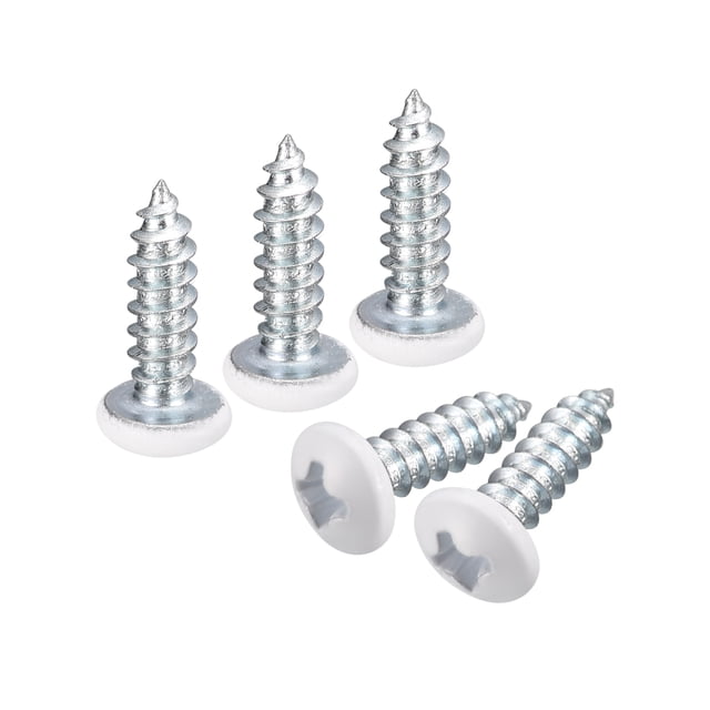 Unique Bargains Vis Blanches ST4x14mm à Taraudage Automatique, Lot de 50 Vis à Tête de Poêle à Vis Phillips pour le Travail du Bois