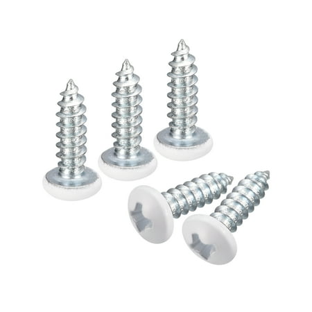 

ST4x14mm White Screws Self Tapping Screws 25 Pack Pan Head Phillips Wood Screws for Woodworking