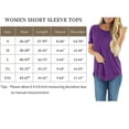 thumbnail image 4 of SWQZVT Summer T-Shirts for Women Short Sleeve Tops Fashion Loose High Low Casual Dressy Tops Tunic Blouse Solid Color Darkpurple Plus Size XXL, 4 of 5