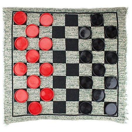 MIDWAY MONSTERS Giant 3-in-1 Checkers and Mega Tic Tac Toe with Reversible Rug  Indoor/Outdoor Jumbo Board Games for Family Fun & (Best Games For Moga Pro)