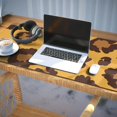 thumbnail image 3 of Long Mouse Pads for Desk,Yellow and Black Of Leopard Print Desk Mats on Top Of Desks, Desk Mouse Pad Extra Large with 3mm Non-Slip Base and Stitched Edge for Gaming,Office,Work,Home 35.4"x15.7", 3 of 6