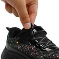 thumbnail image 4 of Kushyshoo Girls Black Glitter Sneakers Lightweight Kids Sparkle Sport Shoes with Hook and Loop for Toddler Size 1, 4 of 7