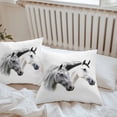 thumbnail image 6 of Throw Pillow Covers 24x24 Inch Set of 2, Horse Print Waterproof Outdoor Pillow Covers, Modern Watercolor Grey White Animals Decorative Cushion Pillowcases for Couch, Sofa, Bed, Garden, Patio, 6 of 9