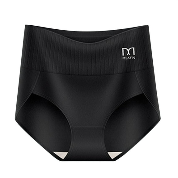 Women's Plus Size High Waist Briefs Seamless Nylon Slimming Panties Breathable Tummy Control Lifted Buttock Comfortable Striped Design Daily Wear Essential