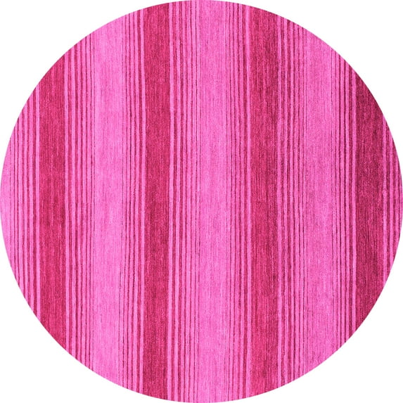 Ahgly Company Indoor Round Abstract Pink Modern Area Rugs, 6' Round