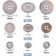 thumbnail image 2 of 100pcs Natural Shell Buttons 4-Hole Sewing Buttons 10/15/20mm Round Shell Buttons Grey Craft Seashell Buttons for Cloth Coats Suits Jacket Blazers Jeans Skirts Sewing Craft Making, 2 of 9