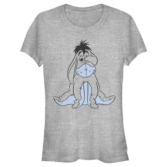 Junior's Winnie the Pooh Shy Eeyore  Graphic Tee Athletic Heather Medium