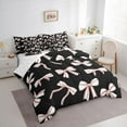 thumbnail image 3 of Homewish Boys Girls Kawaii Bow Knot Twin Bedding Sets 7-Piece,Geometric Stripes Bedding Comforter Set Microfiber,Dreamy Princess Breathable Sheet Sets,Microfiber Bedroom Decor,Reversible, 3 of 8
