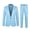 Sky Blue, variant on 2Pcs/Set Men Spring Autumn Solid Color Business Suit Lapel Long Sleeve Pockets Single Button Blazer Mid-rise Slim Fit Long Pants Set