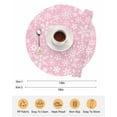thumbnail image 6 of 15 Inch Round Placemats Set of 4, Pink Christmas Non Slip Heat Insulation PP Table Mats, Snowflakes Xmas Winter Retro New Year Washable Place Mats for Kitchen Dining Party Table Decor, 6 of 7
