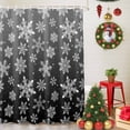 thumbnail image 5 of Shower Curtain Bathroom Set Winter Snowflakes on Black Waterproof Fabric Shower Curtains with Grommets&Hooks Christmas Art Privacy Bath Curtain for Bathtub 60x72in, 5 of 9