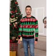 thumbnail image 3 of QDG Mens Ugly Christmas Sweater Reindeer Snowflakes Funny Fairisle Pullover Knit Crewneck, 3 of 8