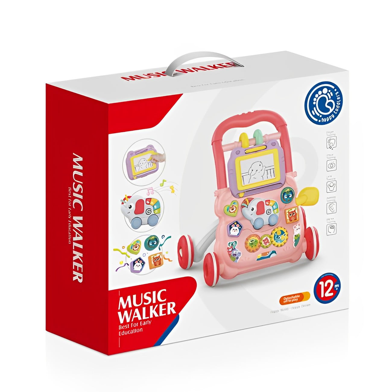 Hot Bee Sit-to-Stand Learning Walker, 2 in 1 Baby Walker with Drawing Board, Early Educational Activity Center