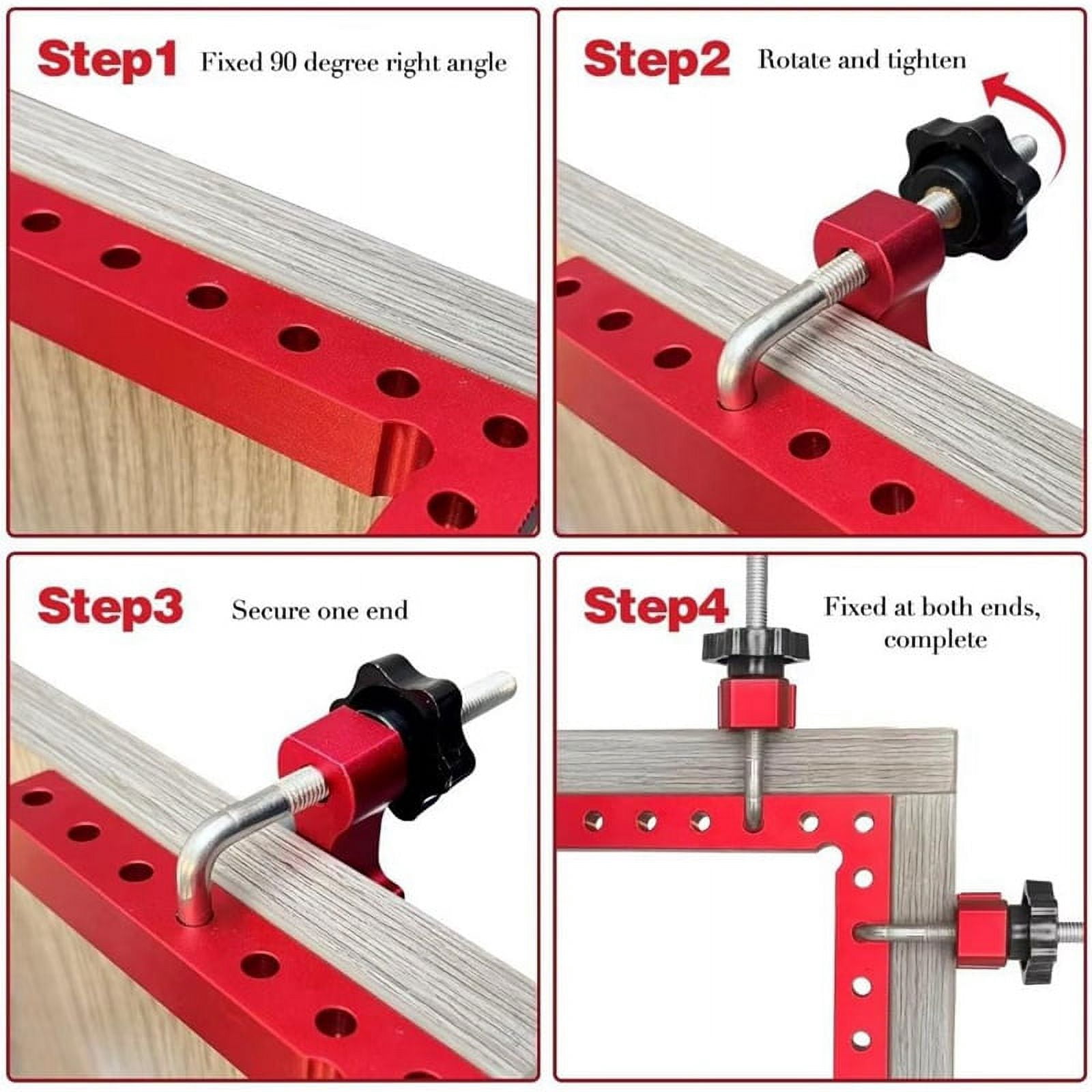 90 Degree Clamp Corner Clamp - Right Angle for Woodworking 4Pack 5.5Inch Aluminum Alloy Corner Clamp Wood Working Tools