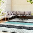 thumbnail image 4 of SIXHOME Outdoor Rug 5'x8' Waterproof Patio Rug Colorful Reversible Indoor Outdoor Rug Lightweight Plastic Straw Rug for RV Camping Deck Balcony Boho Porch Decor Colorful and Blue, 4 of 6