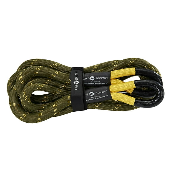 Off Terrain Heavy Duty 7/8" x 20' Kinetic Recovery Rope with Storage Bag - 29,000 lb Breaking Strength