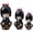 Black, variant on Jiibva Geisha Doll 3pcs Japanese Kimono Puppet Doll Ornaments Cute Handmade Oriental Japanese Kokeshi