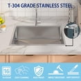 thumbnail image 2 of Akaber 33x22 Drop In Kitchen Sink, 9" Deep Single Bowl Kitchen Sink with Cutting Board, Colander, Roll Up Rack and More, 16 Gauge Stainless Steel Top Mount Workstation Sinks, 2 of 8