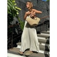 thumbnail image 1 of Robe Maxi Unie Plissée à Col Licou à Lacets Femme Aguichant Sans Manches Dos Nu Ample Longue Robe 2024 Nouvelle Dame Vacances Vestidos FJH, 1 of 6