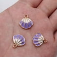 thumbnail image 5 of HOOUN 100 Pcs Multicolor Alloy Enamel Shell Charms Pendant 17X16MM Diy Making D20193-Turquoise Blue, 5 of 9