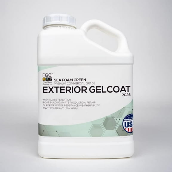 FGCI - 1 Gallon Marine Grade Gelcoat Kit for Boat Building, Patching, and Repair (Sea Foam Green)