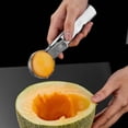 thumbnail image 3 of Cuchara para helado de acero inoxidable con cuchara para helado con gatillo, perfecta para yogur helado, 3 of 5