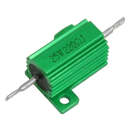 Ohm 25 Watt Wirewound Resistor - Green Aluminum Housed Clad Wirewound Resistor 5% 220 Ohm 25 Watt