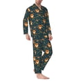 thumbnail image 2 of Sikiie Cute plant fox Mens Pajama Set, Soft Warm Long Sleeve Sleepwear, Cozy Button-Down Pjs for Men-X-Large, 2 of 7