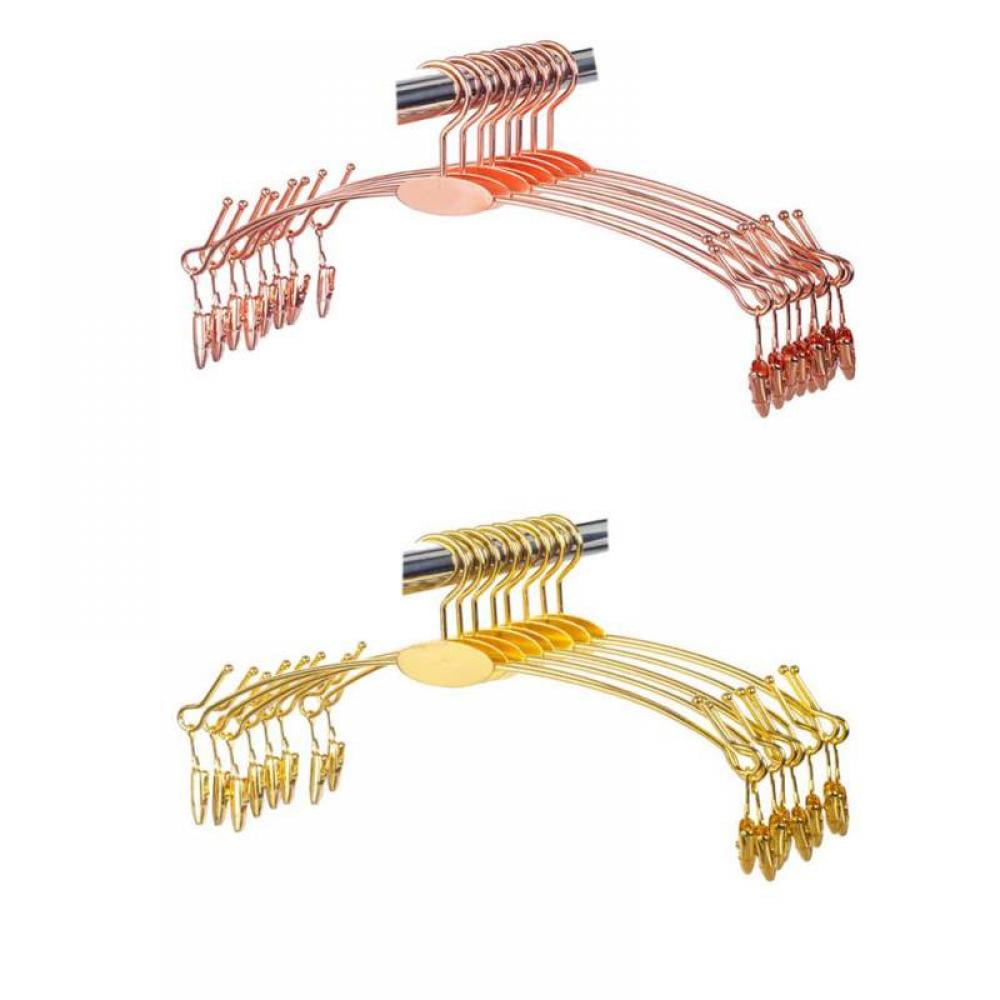 10 Pack Metal Clothes Hanger With Clips ,Socks Panty Racks Clothes Shop Display Hanger