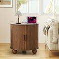 thumbnail image 4 of Wirrytor Side Table with Charging Station, The Table Behind the Sofa with Storage Space and Sliding Door, Bedside Table Accent Cabinet for Living Room, Bedroom, Entryway (Walnut), 4 of 9