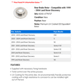 thumbnail image 2 of Rear Brake Rotor - Compatible with 1999 - 2004 Land Rover Discovery 2000 2001 2002 2003, 2 of 2