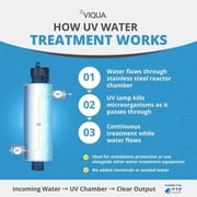 VIQUA VH200 Whole House UV Water Purification System with Sterilume-HO Lamp & Safety-Loc Connector 9 GPM, 304 Stainless Steel, 35W, 100-240V, Fits 1-3 Bathroom Homes