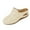 Beige, variant on Blue Women‘S Sandals Wedge Heel Closed Toe Slip On Flat Platform Casual Outdoor Versatile All Season Footwear Pu Upper Comfortable Walking Size 36 Foot Length 9.06 Inches
