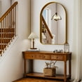thumbnail image 3 of AnyRose 20"x30" Arched Bathroom Mirror Modern Vanity Mirror with Deep Frame – Wall-Mounted Mirror for Bathroom Bedroom,Gold, 3 of 5