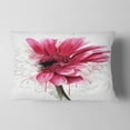 thumbnail image 2 of Designart Blooming Red Flower Watercolor - Floral Throw Pillow - 12x20, 2 of 5