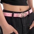 thumbnail image 5 of Only Moment Womens Belts for Jeans Star Buckle Aluminum Alloy Elastic Web Strap Belt with Flat Buckle for Jeans Pants Dresses Hot Pink,One Size, 5 of 5